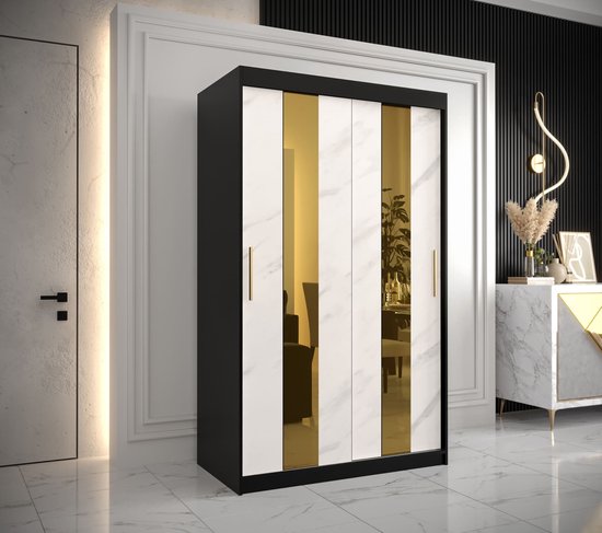 Furniture24 Schuifdeurkast Alaska 100, kledingkast, kast, schuifdeur