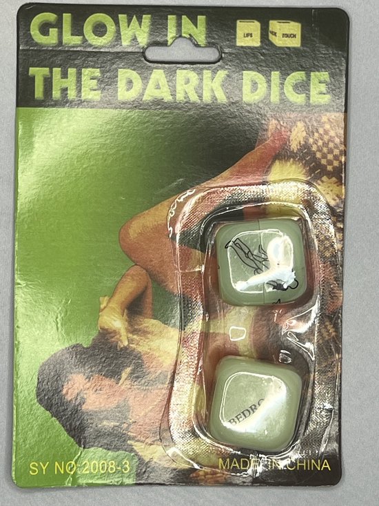 Sex Dobbelstenen - 2 stuks - glow in the dark - erotische dobbelsteen - Erotisch spel