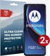 Rosso Screen Protector Ultra Clear Duo Pack Geschikt voor Motorola Razr 40 Ultra | Folie | 2 Stuks