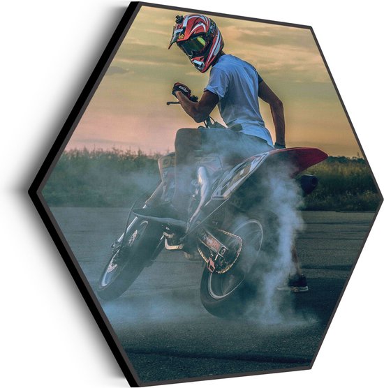 Akoestisch Schilderij Motorsport Meer Voor Mannen Hexagon Basic L (100 X 86 CM) - Akoestisch paneel - Akoestische Panelen - Akoestische wanddecoratie - Akoestisch wandpaneel