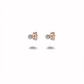 Twice As Nice Oorbellen in rosé zilver, stud, 3 mm