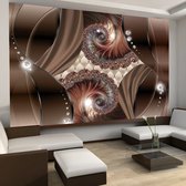 Fotobehangkoning - Behang - Vliesbehang - Fotobehang Diamanten - Luxe - Cooper shells - 300 x 210 cm