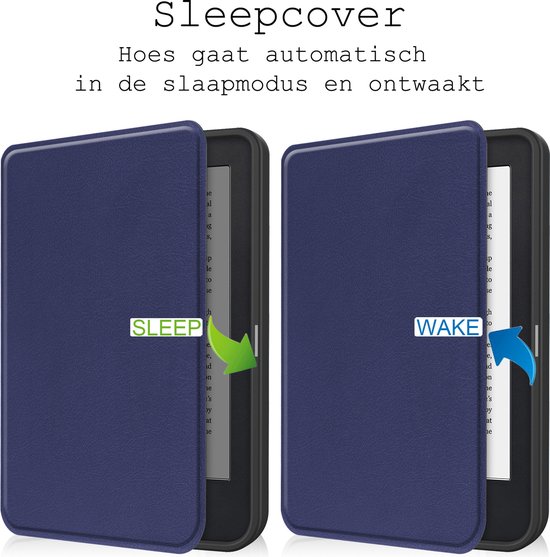 Hoes Geschikt voor Kobo Clara 2E Hoesje Bookcase Cover Hoes Met Screenprotector - Hoesje Geschikt voor Kobo Clara 2E Hoes Cover Case - Donkerblauw van LC.IMEEKE — afbeelding 5