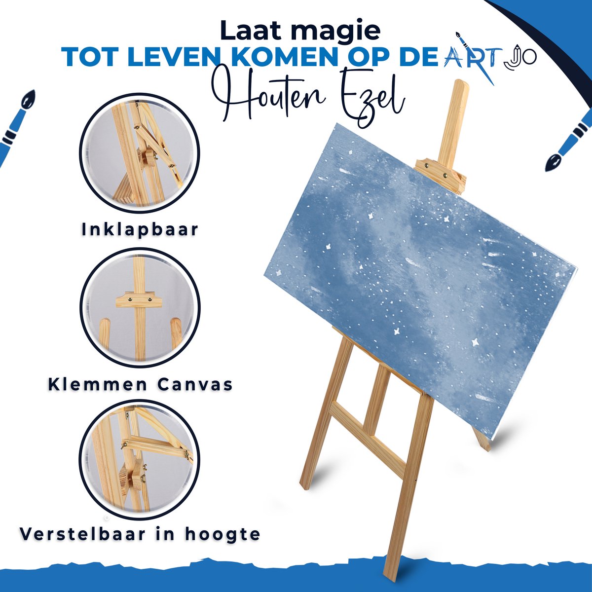 Schildersezel 175 cm Ezel Voor Volwassenen Schilderen Schildersdoek - Schildersezels - Verf - Verven - Schilderset - Atelierezel - Veldezel - Verstelbaar - Inklapbaar — afbeelding 4