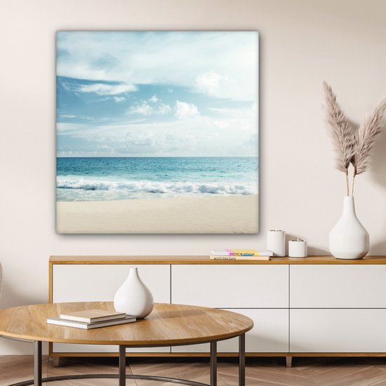 Tableau sur toile Plage - Mer - Été - 90x90 cm - Décoration murale