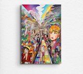 kleurrijk glasschilderij - surrealism - psychedelic art - psychedelic - psychedelisch - surrealisme - 80 x 120 cm 5mm