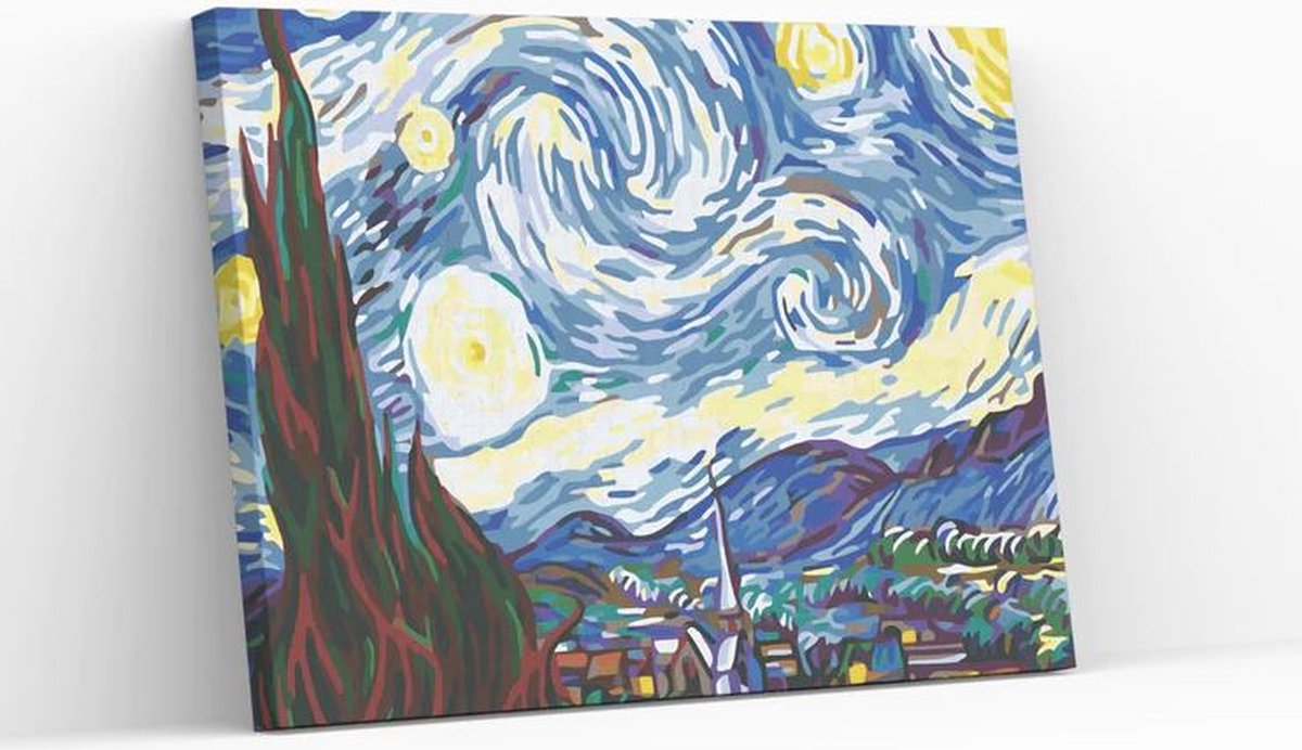 BESTPAUSE De Sterrennacht van Vincent van Gogh - Schilderen op nummer - 40x50 cm