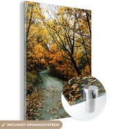MuchoWow® Peinture sur verre 120x160 cm - Peinture sur verre acrylique - Feuilles - Automne - Forêt - Photo sur verre - Peintures