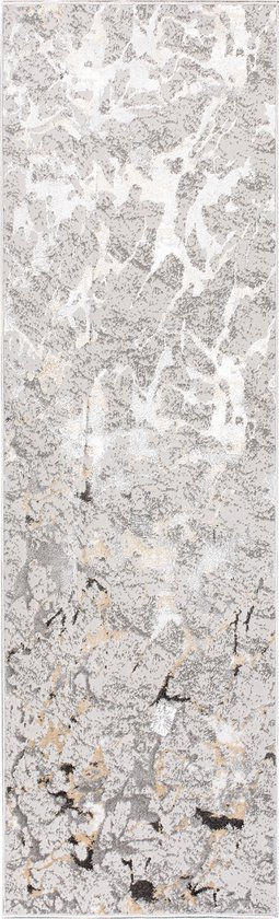 Tapiso Crystal Runner Tapis Tapis Gris Clair à Poils Courts Taille - 100x200
