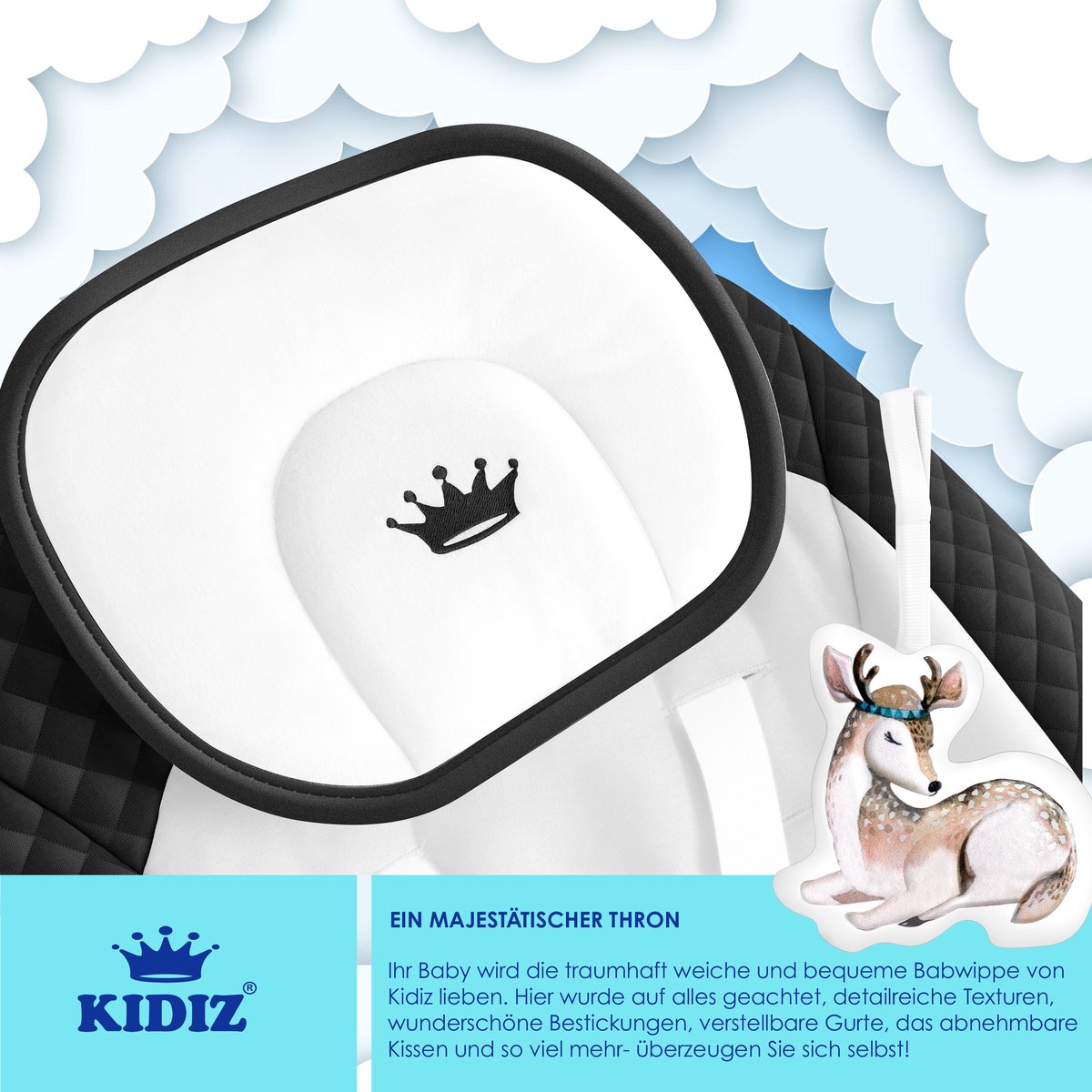 KIDIZ Wipstoel Baby Elektrisch Babyschommel tot max 9kg - Zwart thumbnail 2