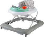 X Adventure Loopstoel / Baby Walker Chevron - Verstelbaar & Comfortabel - Met Afneembaar Speelblad - Inklapbaar Design - Pastel Grey