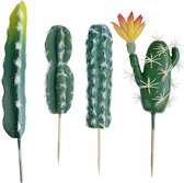 Pakket van 4 kunstmatige vetplanten Kunstmatige cactusstelen Huisdecoratie Binnen tuinieren Doe-het-zelf accessoires voor thuis Binnenfeeëntuin decoratie