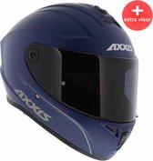 Axxis Draken S integraal helm solid mat blauw M + extra (donker) vizier in de doos!