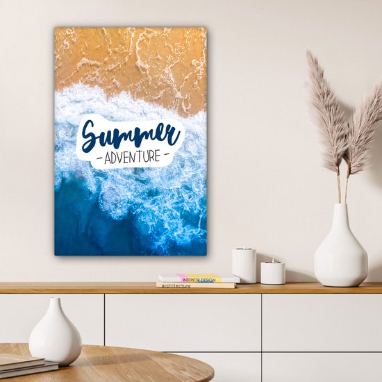 Tableau sur toile Plage - Été - Dicton - 40x60 cm - Décoration murale