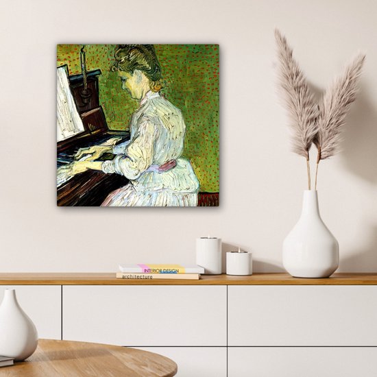 Tableau sur toile Marguerite Gachet au piano - Vincent van Gogh - 50x50 cm - Décoration murale