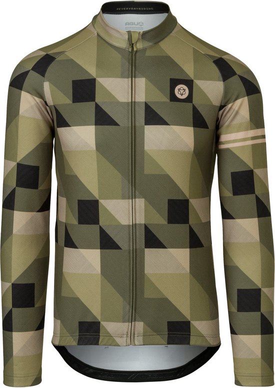 AGU Triangle Stripe Fietsshirt Lange Mouwen Essential Heren - Green - M