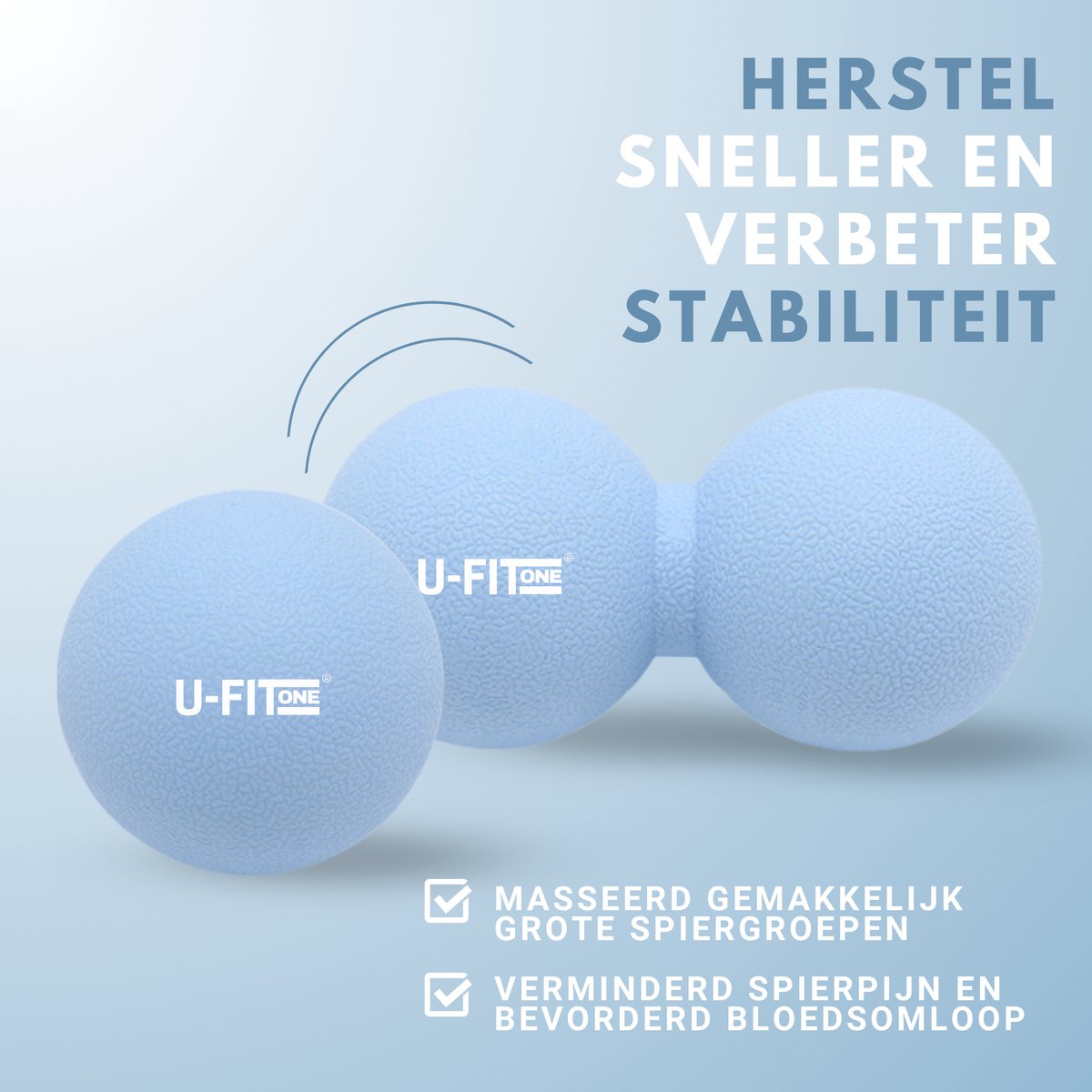 U Fit One 5 Delige Foam Roller Set - Trigger Point Massage Roller - Massage bal - Fitness - Yoga - Fascia - Bindweefsel - Blauw thumbnail 4