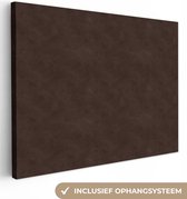 Canvas Schilderij Leer - Bruin - Dierenhuid - 40x30 cm - Wanddecoratie