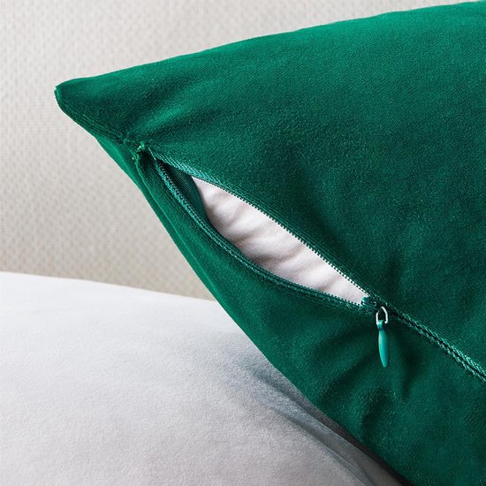 Kussensloop 40x40 cm vert foncé, lot de 2 taies d'oreiller en velours, housses de coussin, coussin de canapé, coussin décoratif, décoration pour canapé, lit, salon, chambre à coucher