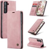 Casemania Hoesje Geschikt voor Samsung Galaxy S24 Pale Pink - Portemonnee Book Case