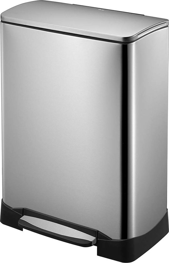 EKO - Neo-Cube recycling pedaalemmer 28+18 ltr, EKO - Stainless Steel - mat RVS - Prullenbak