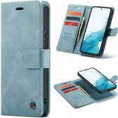 Casemania Hoesje Geschikt voor Samsung Galaxy S24 Aqua Blue - 2 in 1 Magnetic Book Case