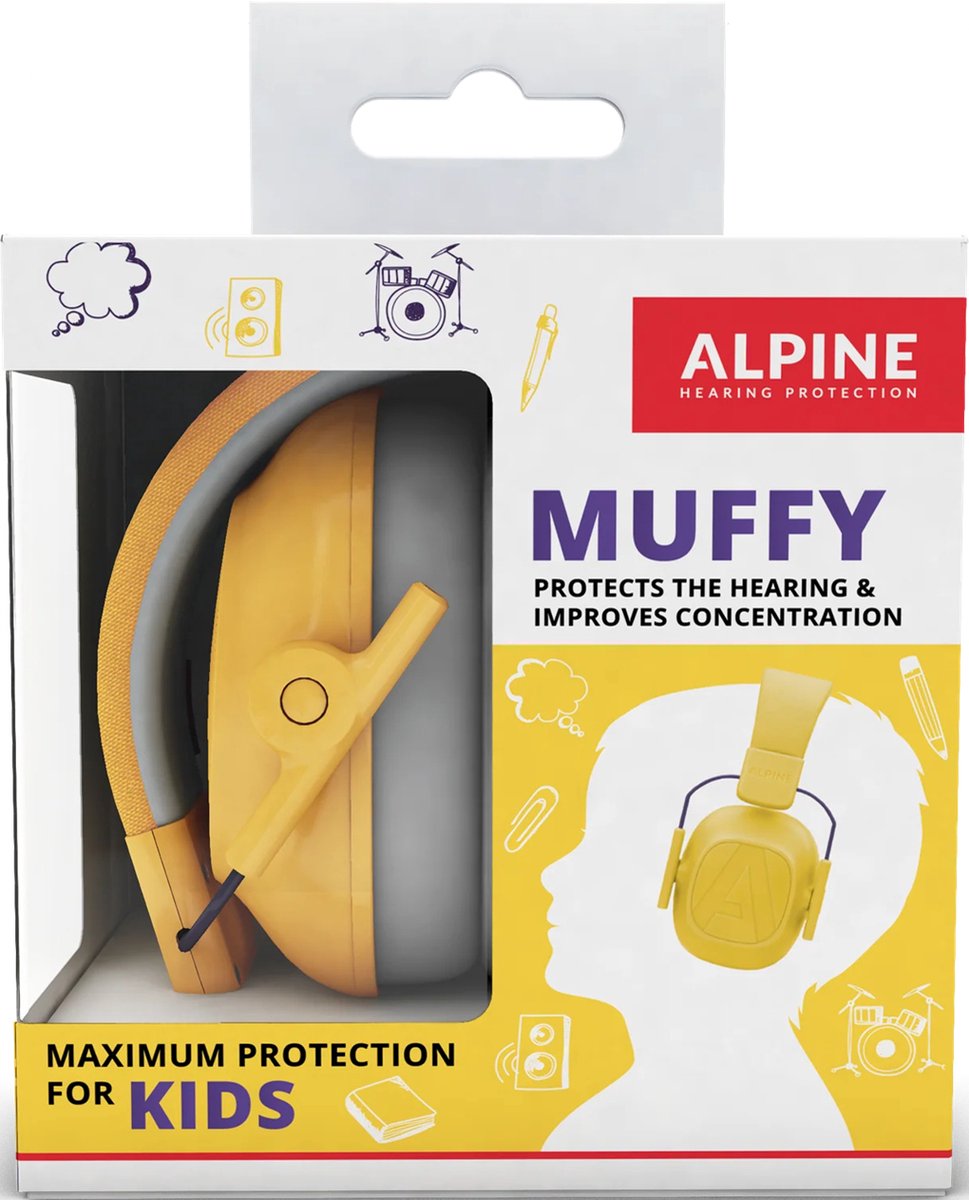 Alpine Muffy Kids Gehoorbescherming Kinderen 25 dB (5–16 Jaar) - Verstelbare Oorkappen voor Focus, School & Evenementen - Comfortabele & Opvouwbare Oorbeschermers - Geel – foto 8