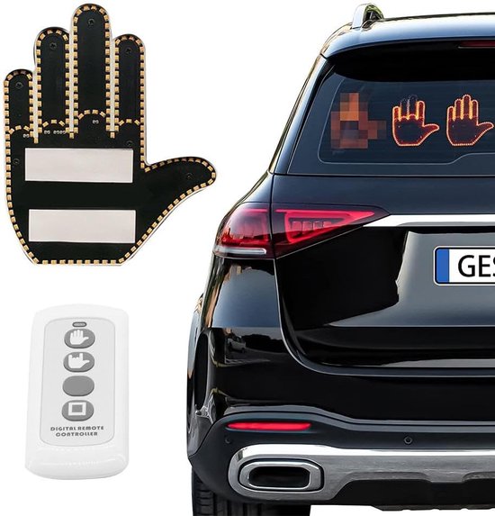 Gadgets de voiture légers avec télécommande, signe LED pour doigt d'amour  et Vogel,... | bol
