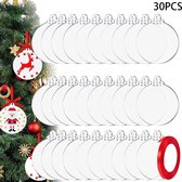 30 pcs Boules de Noël Rondes Feuille Acrylique Transparent avec Ruban,  Boules pour travaux manuels, Noël disques d'arbre (7,6 cm)