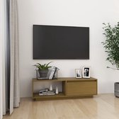 vidaXL TV-meubel - Grenenhout - 110 x 30 x 33.5 cm - Honingbruin - Kast