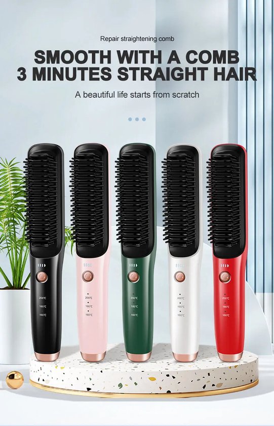 Viatel Professionele Quick Verwarmde Elektrische Hot Kam Stijltang Persoonlijke Verzorging Multifunctionele Kapsel Borstel / Hair Straightener Comb Brush Cordless For Short Hair Best Ceramic Ionic Straightener Brush Styling Straightening Iron Comb