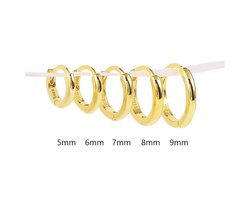 Oorbel ringetje klein 7 mm strak design goud - LMPiercings