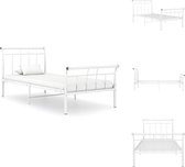 vidaXL Metalen Bedframe - 208 x 96 x 90 cm - Wit - Montage vereist - Bed