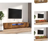 vidaXL Modern TV-meubel - Gerookt eiken - RGB LED-verlichting - 100 x 35 x 40cm - Kast