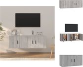vidaXL Ensemble de meuble de télévision Classico - Meuble TV 80x34,5x40 cm - Meuble TV 40x34,5x40 cm - Chêne Sonoma Grijs - Meuble