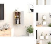 vidaXL Televisiekastenset - wit en sonoma eiken - 30.5 x 30 x 30 cm - deur links/rechts - bewerkt hout - Kast