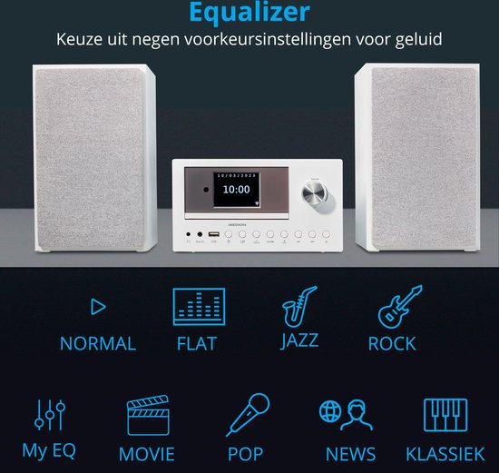 Impianto Audio Micro MEDION P85003 - Radio Internet, DAB+, Bluetooth, CD, 2x15W, Nero