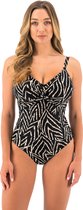 Fantasie SILHOUETTE ISLAND UW TWIST FRONT SWIMSUIT WITH ADJUSTABLE LEG Dames Badpak - Monochrome - Maat 90F