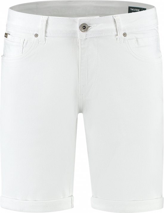 Purewhite - Heren Skinny fit Denim Shorts - White - Maat 36