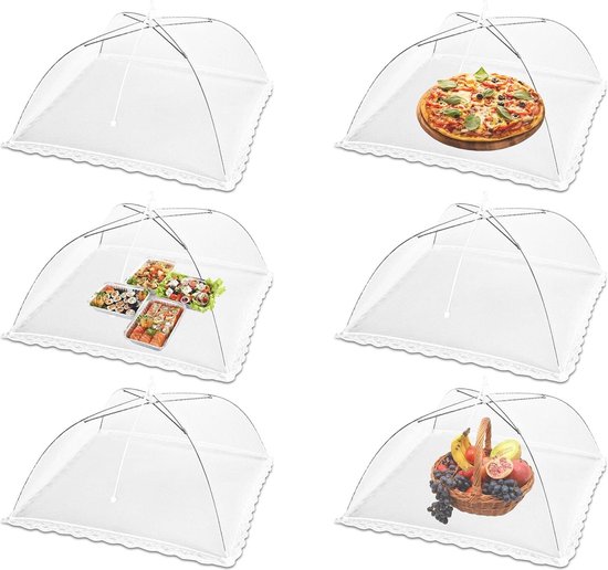 GARDIGO® Vliegenkap 3-delige set | Opvouwbare taartafdekking | Pop-up mesh afdekhoes | Vliegenscherm tegen vliegen en fruitvliegen | voor picknick, tuinfeest, buffet en keuken