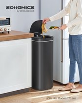 Mülleimer mit Bewegungssensor Küche 50 L schwarz