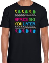 Bellatio Decorations T-shirt après ski pour homme - après le ski, vous plus tard - noir - sports d'hiver S