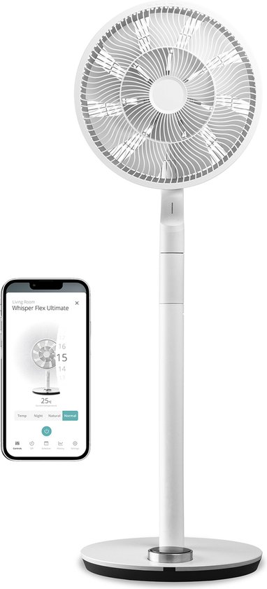 Duux Whisper Flex Ultimate - Smart Statiefventilator & Tafelventilator - 30 Snelheden - Wit