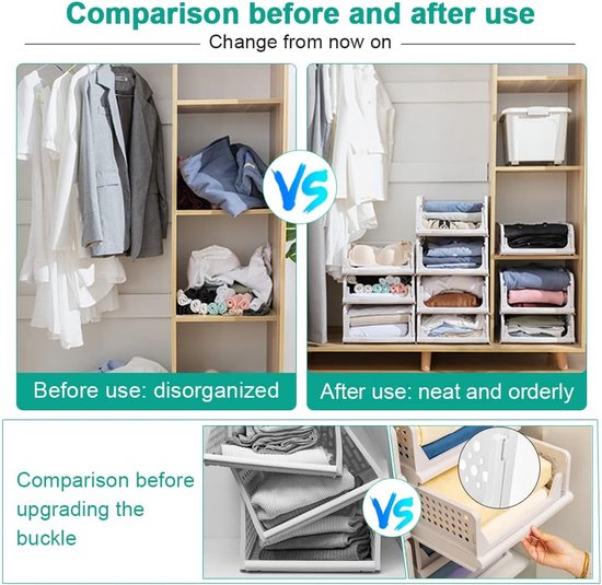 DIMJ Opbergsysteem voor schuifladen - lade-organizer, opbergdoos stof, opvouwbare ondergoed organizer, kledingkastorganizer voor kleding, beha's, sokken, stropdassen, 12 stuks, wit