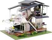 Kit de construction miniature XXL Premium - Kit de construction - Pour Adultes (14+) - Kit de construction de maquettes - DIY - Maison de poupée - avec lumière LED et Musique - Garden de luxe