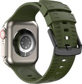 Siliconen bandje - geschikt voor Apple Watch series 1/2/3/4/5/6/7/8/9/SE/Ultra/Ultra 2 met case size 42 mm / 44 mm / 45 mm / 49 mm - legergroen