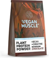 Alpha Foods Vegan Muscle Proteine poeder met Creatine en BCAA - Eiwitpoeder goed als maaltijdshake of ontbijtshake, Plantaardige Proteine Shake van gekiemde zaden, 600 gram voor 15 shakes of porties, met Chocolade smaak