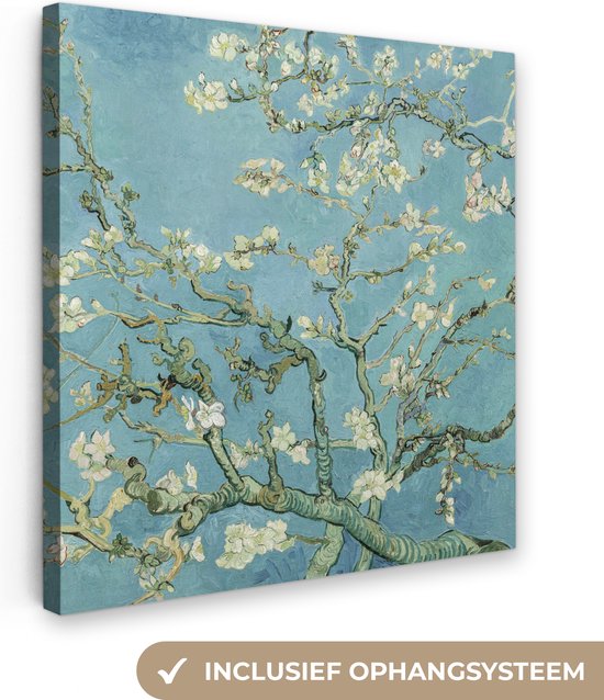 Toile - Peinture Van Gogh - Fleur d'amandier - Fleur - Maîtres anciens - Vincent van Gogh - 90x90 cm - Décoration de chambre - Chambre