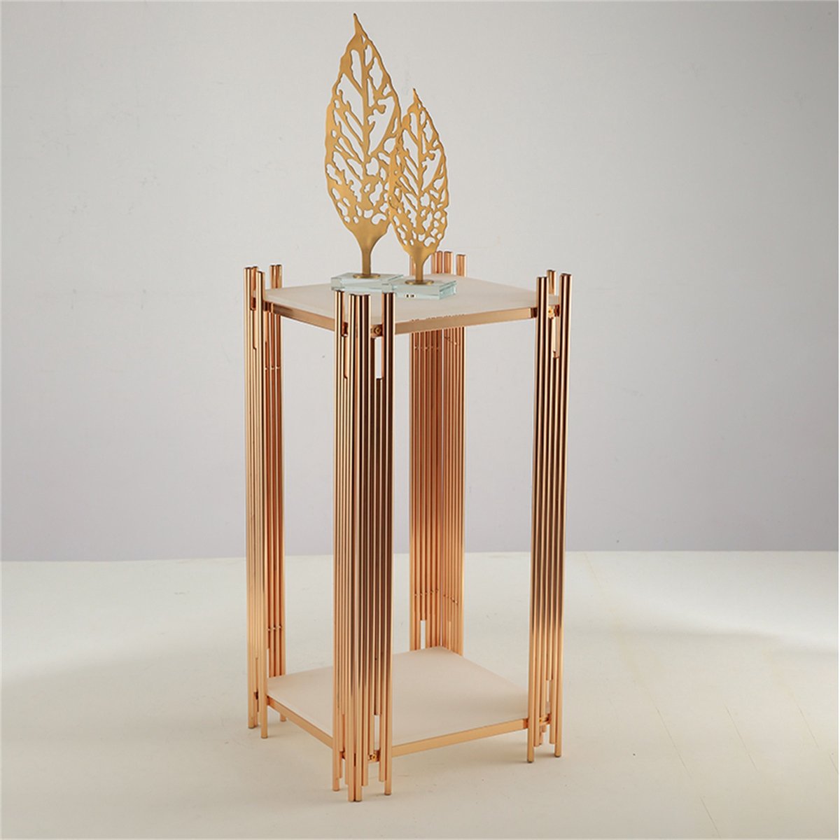 Loha-party®Gold Display Rack-Cilinder Bloem Rack-Vierkante Ijzeren Tafel-Bruiloft-Ins-Woonkamer Decoratie-Kleine-70cm-1 Stuks