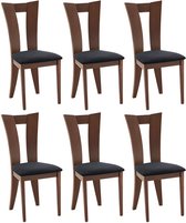 Set van 6 stoelen TIFFANY - Massief beuken - Kleuren : Noten en expresso L 46 cm x H 96 cm x D 53 cm